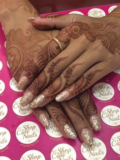 Indian Engagement Nails, Bridal Nail Extensions Brides, Wedding Nails For Indian Bride, Nail Extensions For Engagement, Nails For Marriage, Engagement Nails Ideas Indian, Nail Art For Wedding Indian Brides, Nail Extensions For Bride, Desi Wedding Nails