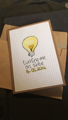 a note with a light bulb drawn on it