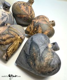 some rocks that are sitting on a table