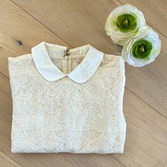 Tory Burch Embroidered White Top. Vintage Look. Size 4. Only Worn A Few Times, Good Condition. Top Vintage, Embroidered Blouse, Blouse Top, White Cream, White Top, Cream White, White Tops, Vintage Look, Vintage Looks