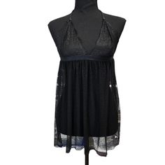 Nwt Victoria Secret Sexy Black Lace Babydoll Nighty Sz L Vneck Semi Sheer Lace Adjustable Straps Lightweight Eyelet Detailing Pet & Smoke-Free Home Fast Shipping Sheer V-neck Sleepwear For Party, Black Lace V-neck Sleepwear, Victoria's Secret Black Sheer Sleepwear, Party Sleepwear With Lace Trim And Stretch, Black Sheer V-neck Sleepwear, V-neck Lace Sleepwear For Night Out, Black Camisole For Party, Coquette Style Camisole For Night, Victoria's Secret V-neck Sleepwear For Parties