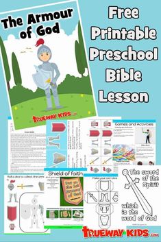 the armor of god printable preschool bible lesson with pictures and instructions for children to use