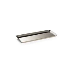 an empty metal tray on a white background