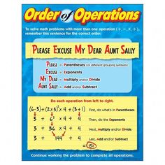 an instruction manual for the order of operations, with instructions on how to use it