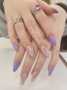 Lilac Nails, Purple Nail Designs, Her Nails, Prom Nails, Nail Arts, Nail Polishes, Cute Acrylic Nails