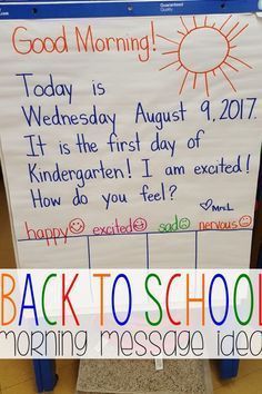 a back to school sign with the words good morning written on it