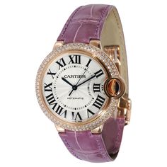 Cartier Ballon Bleu WJBB0009 Unisex Watch in 18kt Rose Gold SKU: 129939 PRIMARY DETAILS Brand: Cartier Model: Ballon Bleu Country of Origin: Switzerland Movement Type: Mechanical: Automatic/Kinetic Year of Manufacture: 2010-2019 Condition: Introduced in 2007, the Ballon Bleu from Cartier is recognisable thanks to its distinctive rounded appearance. The timepiece is crafted to display a voluminous, curved appearance for a modern aesthetic. In excellent condition and recently serviced by a certified watchmaker. All components are factory original. Photos of actual watch. Cartier Calibre 076, Base ETA 2670, 25 Jewels. Comes with the original box. CASE DETAILS Case Shape: Round Case Height (mm): 12.00 Bezel Type: Diamond Case Material: 18K Rose Gold Case Width (mm):: 36 Crystal: Sapphire Water Cartier Calibre, Cartier Diamond, Cartier Ballon Bleu, Cartier Jewelry, Rose Gold Case, Unisex Watches, Sapphire Bracelet, Bezel Diamond, Modern Aesthetic