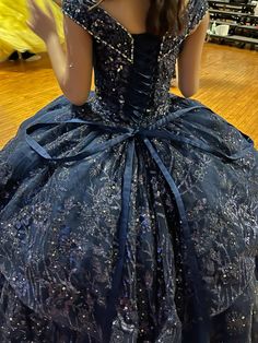 #navydress #quinceañera #dress Blue Velvet Quince Dress, Navy Blue And Gold Quince Crown, Dark Blue Quince Dress With Sleeves, Dark Navy Blue Quinceanera Dresses, Dark Blue 15 Dresses Quinceanera, Quinceanera Dresses Colors, Navy Blue And Gold Quinceanera Ideas, Navy Blue Quinceanera Ideas Decor, Navy Quince Dress