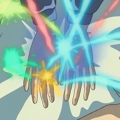 an image of someone holding their hands out with colored lights coming from the palm of their hand