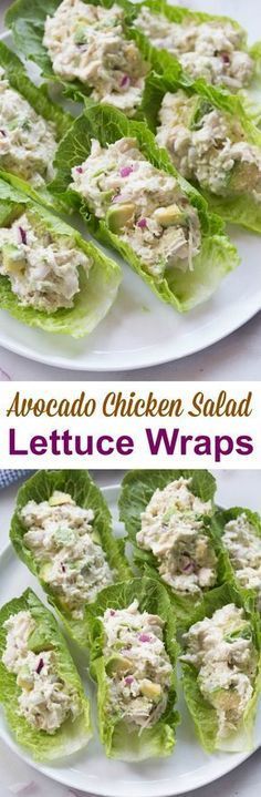 lettuce wraps with chicken salad on them are ready to be eaten in the oven