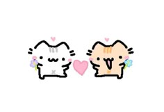 an image of two cats with hearts