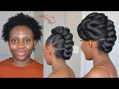 Afro Buns, Natural Hair Updo Tutorial, Natural Hair Updo Wedding, Natural Updo, Hair Updos Tutorials