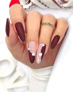 Bordo Red Nails, Bordo Nails, Burgundy Nail Designs, Burgundy Nails, Nail Swag, Nail Designs Spring, Classy Nails, Valentines Nails