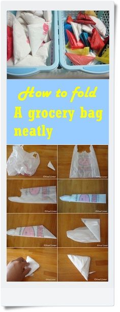 the instructions for how to fold a grocery bag really easy and cheap, but it doesn't cost much