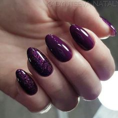 Red Nail Art Designs, Purple Glitter Nails, Wine Nails, Red Nail Art, Popular Nail Designs, Purple Nail, Burgundy Nails