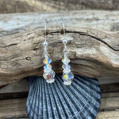 Crystal Aurora Borealis Earrings - Earrings, crystal-aurora-borealis-earrings, beaded-earrings, earrings - VAEL Designs Aurora Borealis Crystal, Aurora Borealis, The Rainbow, Crystal Beads, Aurora, Sparkle, Rainbow, Beads, Sterling Silver