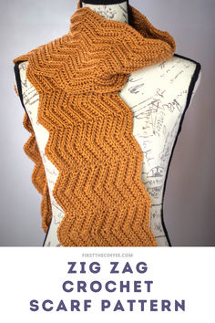 Zig Zag Crochet Scarf Pattern Zig Zag Crochet Pattern, Chevron Scarf Pattern, Crochet Infinity Scarf Free Pattern, Yarn Business, Crochet Zig Zag, Zig Zag Scarf, Zig Zag Crochet