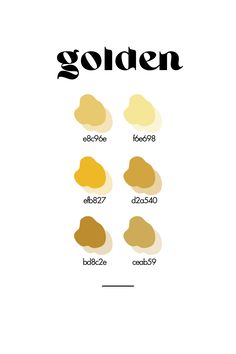 the golden hues are shown in different shades and sizes, including one for each color