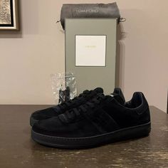 Tom Ford , Low Top Classic Suede Sneakers In Midnight Blue , Bnwb 45 It Custom Black Suede Sneakers With Abzorb Midsole, Tom Ford Shoes, Ford Black, Men's Toms, Suede Sneakers, Midnight Blue, Tom Ford, Low Top, Black Blue