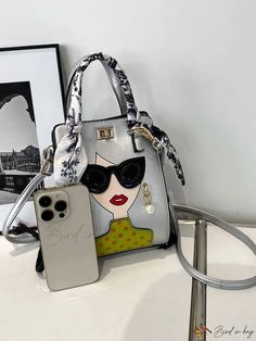 Bird in Bag - Fashionable Patterned Faux Pearl Decorated Womens Handbag, Personality Shoulder Bag for Daily Use. Pattern Crossbody Bag, Womens Handbag, Novelty Bags, Bag Bag, Bird In Bag, Mini Fashion, Sling Bag, Fashion Handbags, Leather Shoulder Bag