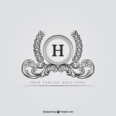 the letter h is surrounded by an elegant wreath and leaves logo design for your business