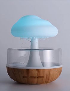 an electronic device with a blue cloud on top