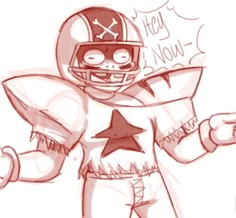 a drawing of a football player in uniform