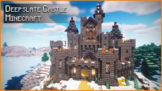 an image of a castle made out of rocks with the words depsiatic castle minecraft on it