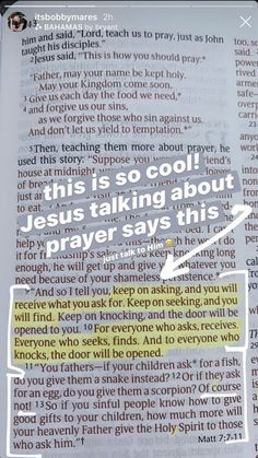 an open bible with the words jesus taking about prayer days this is written on it