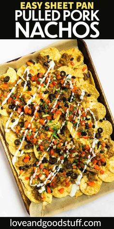 an easy sheet pan nachos recipe that is ready to be eaten