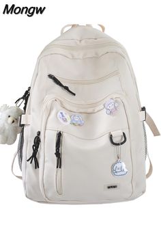 Shipping: Worldwide Express Shipping AvailableDelivery time: 7-15Days Fast ShippingReturns: Fast refund, 100% Money Back Guarantee. Big Backpacks For School, Preppy Backpack, High School Backpack, Cute School Bags, Aesthetic Backpack, Women Backpack Fashion, Back To School Fashion, White Backpack, Mini Mochila