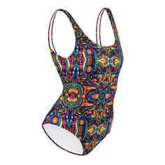 This Women's Cheeky One-Piece Swimsuit/Bathing Suit for all figures will bring out your best features. Enjoy the smooth fabric and the Unique & Colorful Abstract Tribal Design, and show it off by the beach or pool! Sizes XS-Plus Size available. * 82% Polyester, 18% Spandex * Fabric weight: 6.78 oz/yd² (230 g/m weight may vary by 5% * Chlorine-resistant fabric * Cheeky fit with a scoop neckline and a low scoop back * Zig-zag stitching * Double-layer front  * Four-way stretch material stretches an Suits Unique, Cheeky One Piece Swimsuit, Swimming Suits, Pool Sizes, Beach Swimming, Womens Bathing Suits, One Piece For Women, Colorful Design, Colorful Abstract