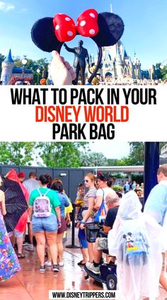 What to Pack in your Disney World Park Bag Disney Park Bag, Visit Usa, Bag Packing