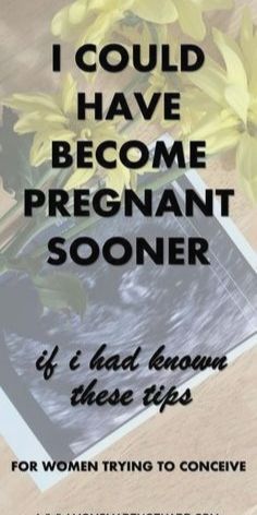 a poster with the words i could have become pregnant soon if i had known these tips for women trying to conceive