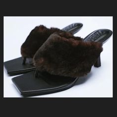 New With Tag Zara Luxurious Faux Fur Kitten Heel Sandal. Thank You For Checking This Item Out. Feel Free To Reach Out With Any Questions Prior To Purchasing. Trendy Brown Zara Heels, Brown Open Toe Heels For Winter, Zara Brown Heels For Fall, Zara Faux Leather Heels For Winter, Zara Heels For Winter Night Out, Zara Brown Heels For Party, Brown Synthetic Heels For Winter, Zara Brown Party Heels, Zara Brown Heels For Formal Occasions