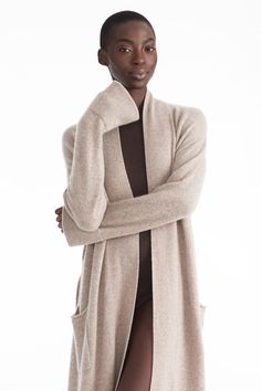 Women's Ynes Tie-Belt Cashmere Robe | NakedCashmere Luxury Cashmere Sweater Coat, Elegant Cashmere Cardigan With Shawl Collar, Elegant Open Front Outerwear For Loungewear, Elegant Open Front Loungewear Outerwear, Classic Cashmere Sweater Coat With Shawl Collar, Elegant Cashmere Sweater Coat For Daywear, Classic Beige Cashmere Sweater Coat, Elegant Solid Color Open Front Sweater Coat, Cashmere Shawl Collar Sweater Coat For Work