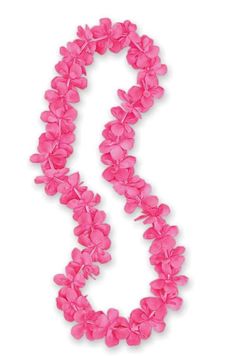 a pink necklace with flowers on it and the letter s in the middle is made out of