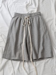 Drawstring Tie Simple Jogger Shorts - AnotherChill Affordable Gray High-waisted Shorts, Cheap Gray High-waisted Shorts, Pockets Design, Jogger Shorts, Straight Leg Denim, Womens Size Chart, Shorts Black, Style Casual, Denim Shorts