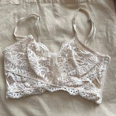 Vs Ivory Bralette Adjustable Straps Unlined/No Padding Victoria Secrets, Lace Bralette, Women's Intimates, Victoria’s Secret, Bralette, Adjustable Straps, Victoria's Secret, Bra, Cream