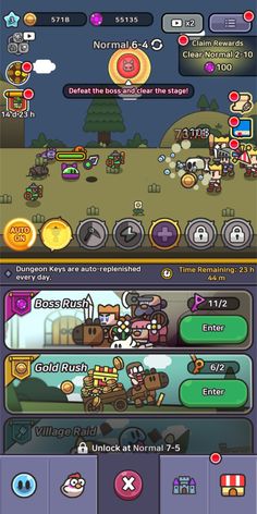 an image of the game's menus and buttons, with many different levels