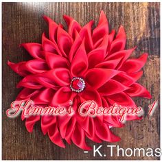 This Is a beautiful handmade Red Kanzashi flower Brooch. The flower is made out of satin fabric and has an embellishment in the middle( That are subject to change). It measures 8 inches. It is sitting on felt and placed on a bar pin. This flower brooch is great for any occasion and will add that special something to any outfit. Ideal accessory item complementing your attire for church, weddings, receptions, banquets, gala, formal dinners, or any time you want to make a fashion statement! This it Shoulder Corsage, Church Weddings, Weddings Receptions, Formal Accessories, Kanzashi Flowers, Satin Flowers, Flower Pins, Ribbon Flowers, Flower Brooch