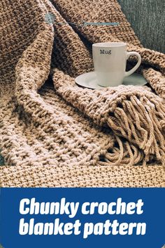 the chunky crochet blanket pattern is easy to make and looks great on any couch