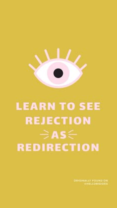 an eye with the words learn to see reflection as redirection in white text