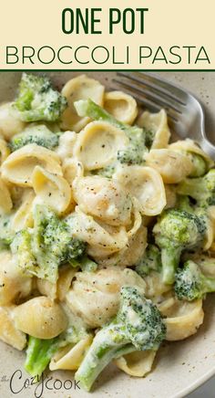 broccoli pasta in a bowl with a fork Creamy Broccoli Pasta, Creamy Broccoli, For Two, Pasta Sides, Healthy Dinner Recipes For Family, Dinner Recipes Chicken, Broccoli Pasta, Recipes For, Pasta Dinners