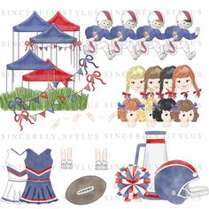 an image of children's carnival cliparts for scrapbooking and crafts