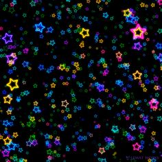 many different colored stars are in the dark