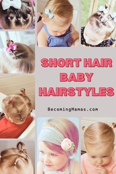 baby hairstyles short hair Hairstyles For Infants With Short Hair, How To Style Baby Girl Hair, Styling Baby Hair, Short Baby Girl Hairstyles, Newborn Girl Hairstyles, Short Hair Baby Hairstyles, Short Toddler Girl Hairstyles, Cute Hairstyles For Baby Girl