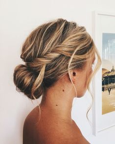 Hairstyle Bridesmaid, Hairstyle Wedding, Wedding Hairstyles Bridesmaid, Twisted Updo, Updo Styles, Bridesmaid Hair Updo, Low Bun, Hair Up Styles, Long Wavy Hair