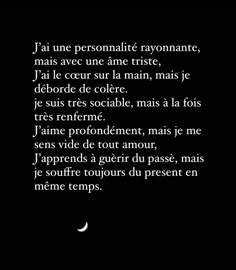 the words are written in french and english on a black background with an image of a crescent