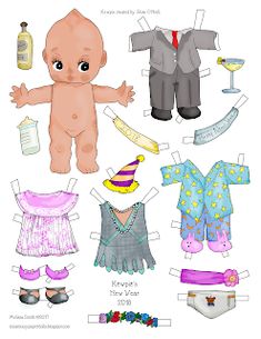 paper doll with clothes and accessories for babies